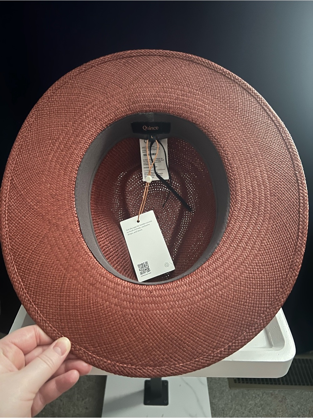 Quince Toquilla Straw Crochet Fedora Espresso Brown 59cm Large - Picture 2 of 3